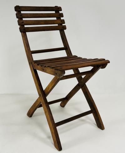 Set of Four Oak Folding Chairs