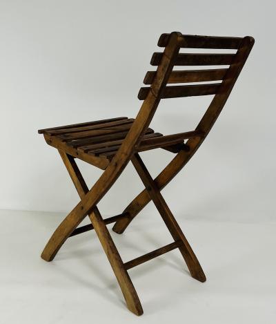 Set of Four Oak Folding Chairs