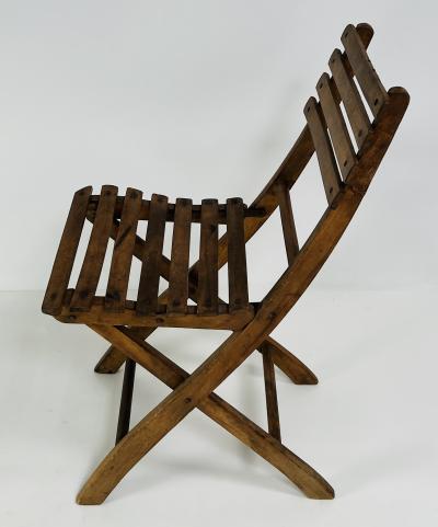 Set of Four Oak Folding Chairs