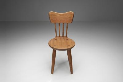 Set of Four Pine Dining Chairs Scandinavia Mid 20th Century