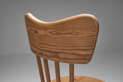 Set of Four Pine Dining Chairs Scandinavia Mid 20th Century