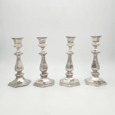 Set of Four Reed Barton Silver Plated Candlesticks U S A circa 1900