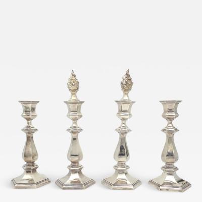 Set of Four Reed Barton Silver Plated Candlesticks U S A circa 1900