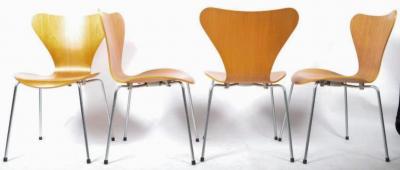 Set of Four Scandinavian Modern Arne Jacobsen Chairs