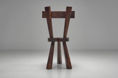 Set of Four Sculptural Pine Chairs Europe Mid 20th Century