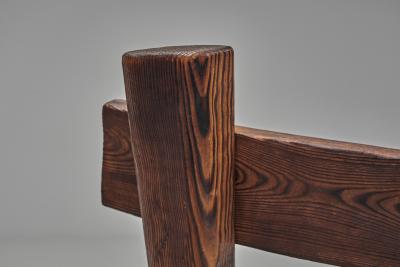 Set of Four Sculptural Pine Chairs Europe Mid 20th Century