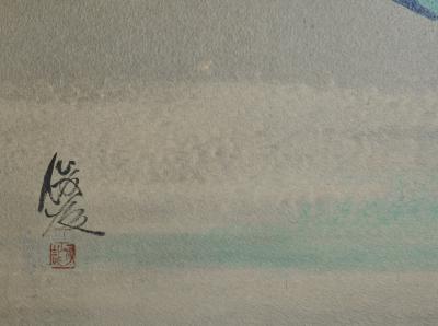 Set of Four Sliding Doors Fusuma Wading Cranes