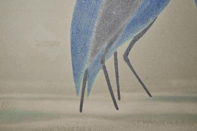 Set of Four Sliding Doors Fusuma Wading Cranes