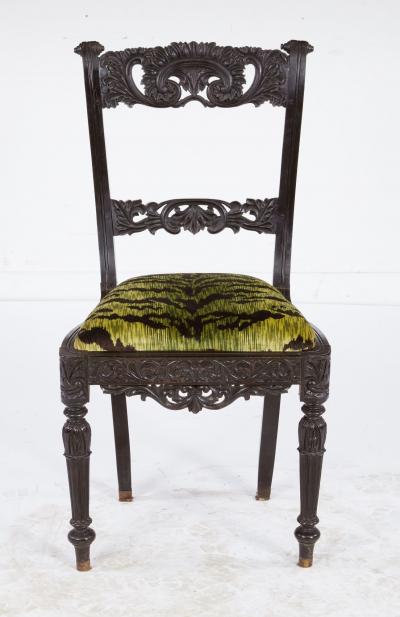 Set of Four Solid Ebony Chairs
