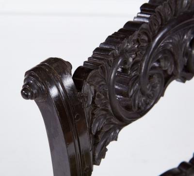 Set of Four Solid Ebony Chairs