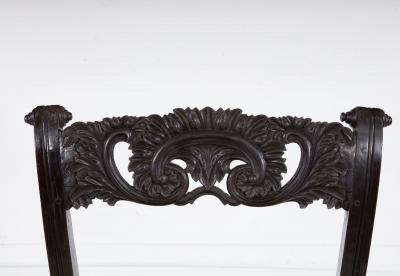 Set of Four Solid Ebony Chairs
