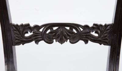 Set of Four Solid Ebony Chairs