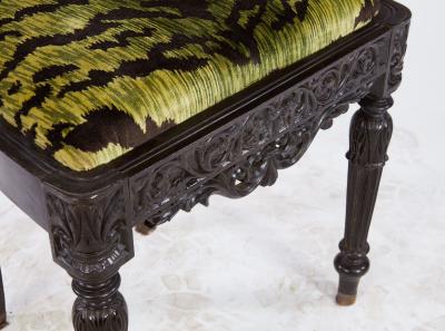 Set of Four Solid Ebony Chairs