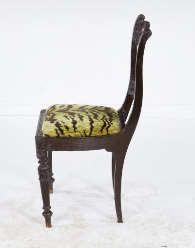 Set of Four Solid Ebony Chairs