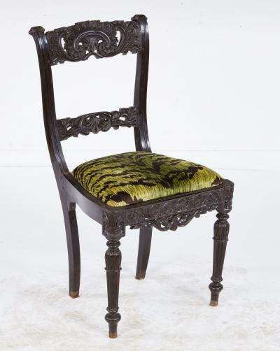Set of Four Solid Ebony Chairs