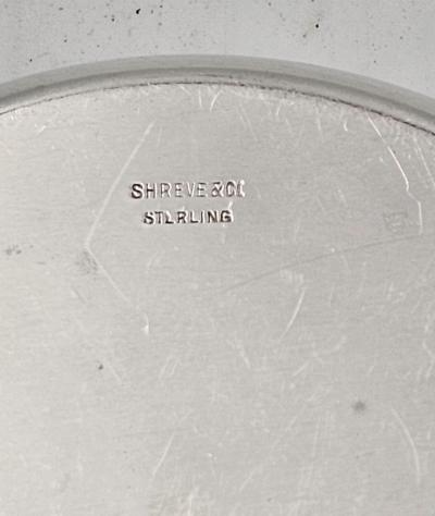 Set of Four Sterling Silver Coasters Shreve Co U S A circa 1950