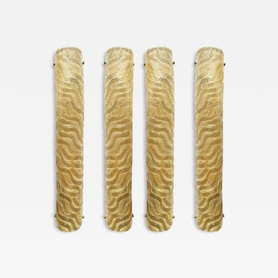 Set of Four Venetian Gold Graniglia Murano Glass Wall Sconce