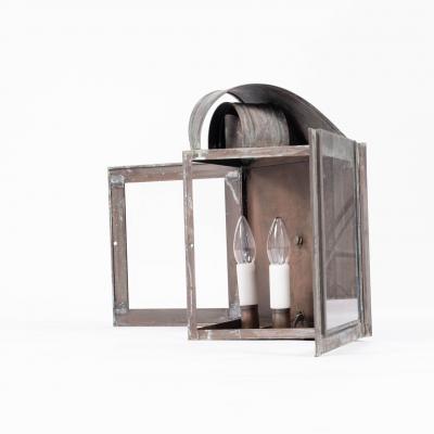 Set of Four Verdigris Green and Copper Wall Mounted Lanterns