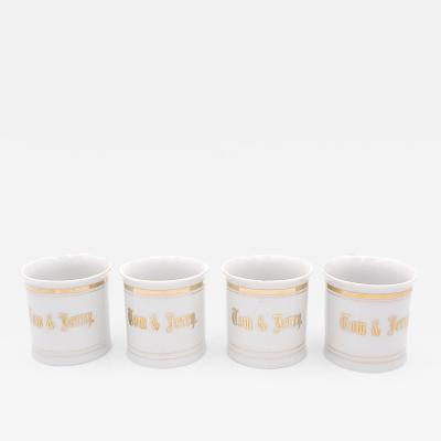 Set of Four Vintage Coffee Mugs with Gilding Japan circa 1900