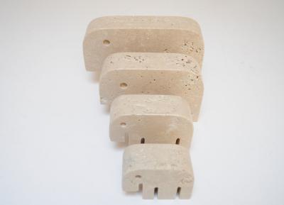 Set of Four Vintage Italian Travertine Elephant Sculptures by Fratelli Mannelli