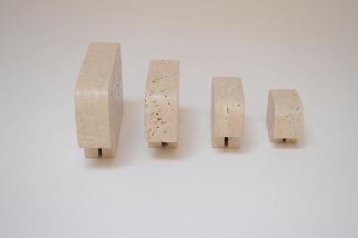 Set of Four Vintage Italian Travertine Elephant Sculptures by Fratelli Mannelli