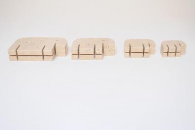Set of Four Vintage Italian Travertine Elephant Sculptures by Fratelli Mannelli