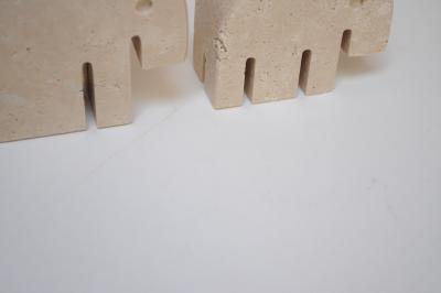 Set of Four Vintage Italian Travertine Elephant Sculptures by Fratelli Mannelli