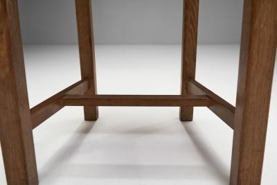 Set of Four Wood and Woven Rush Dining Chairs Europe ca 1950s