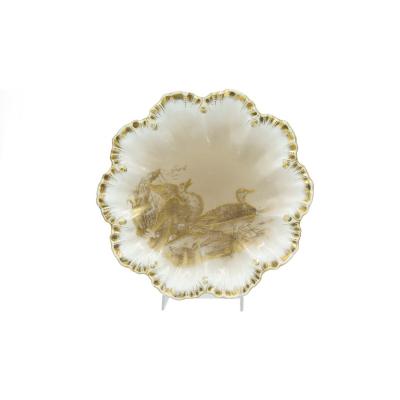 Set of French Victorian Limoges Porcelain Plates