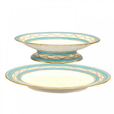 Set of French Victorian Porcelain Dessert Dishes