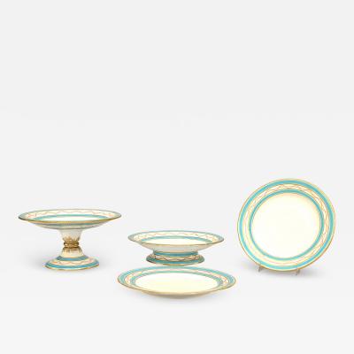 Set of French Victorian Porcelain Dessert Dishes