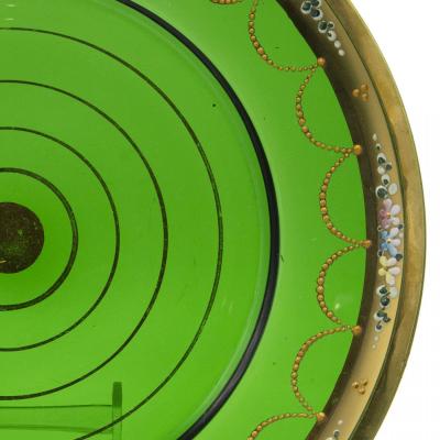 Set of Green Crystal Dinner Plates