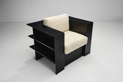 Set of Iron Art Deco Lounge Chairs with Cushions France ca 1960s