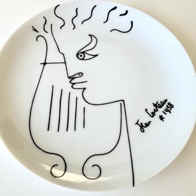 Set of Jean Cocteau Limoges Porcelain Plates France 1950s 