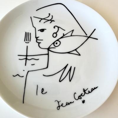 Set of Jean Cocteau Limoges Porcelain Plates France 1950s 