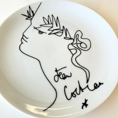 Set of Jean Cocteau Limoges Porcelain Plates France 1950s 
