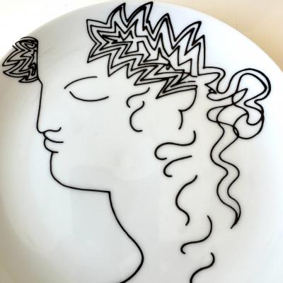 Set of Jean Cocteau Limoges Porcelain Plates France 1950s 