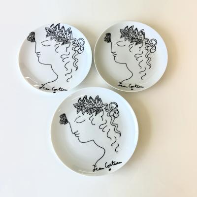 Set of Jean Cocteau Limoges Porcelain Plates France 1950s 