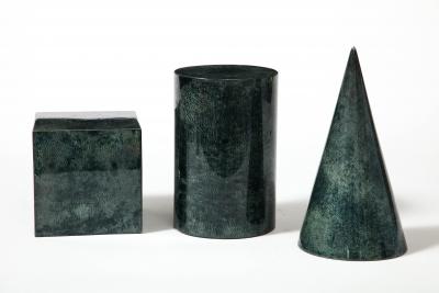 Set of Lacquered Vellum Drawing Forms Desk Accessories Italy 20th C 