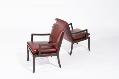 Set of Lounge Chairs by Ole Wanscher in Sangria Leather Denmark C 1960s
