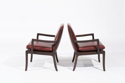 Set of Lounge Chairs by Ole Wanscher in Sangria Leather Denmark C 1960s