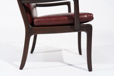 Set of Lounge Chairs by Ole Wanscher in Sangria Leather Denmark C 1960s