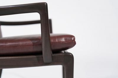 Set of Lounge Chairs by Ole Wanscher in Sangria Leather Denmark C 1960s