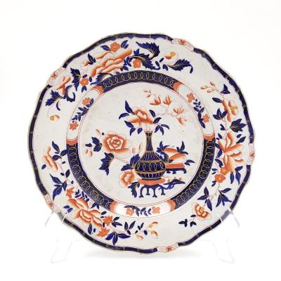 Set of Nine Auckland Pattern Ironstone Dinner Plates England circa 1835