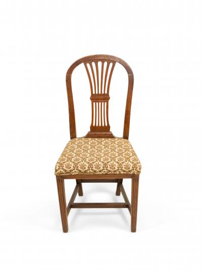 Set of Nine English Country Walnut Side Chairs