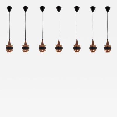 Set of Nine Scandinavian Ceiling Pendants 1960s