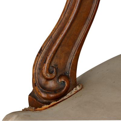 Set of R gence style mahogany armchairs and side chairs