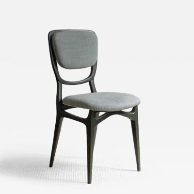Set of Seven Chairs with Lacquered Wood Frame Upholstered in Dedar Fabric