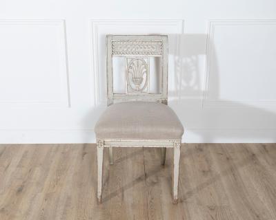Set of Six 19th Century Directoire Style Carved Wood Chairs