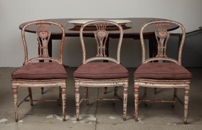Set of Six 19th c Gustavian Dining Chairs
